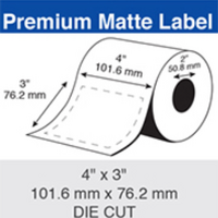 Epson Inkjet Label Roll 101.6mm X 76.2mm x 50mm TM-C3500/C4010 Paper Matte (6 Rolls of 380) C35MD002