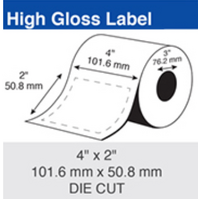 Epson Inkjet Label Roll 101.6mm X 50.8mm x 76mm TM-C7500/C6010/C6510 CW-C8010 (2 Rolls of 1,250) Paper Gloss C60GD001