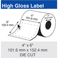 Epson Inkjet Label Roll 101.6mm X 152.4mm x 76mm TM-C7500/C6000/CW-C8010 Paper Gloss C60GD003