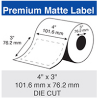 Epson Inkjet Label Roll 101.6mm X 76.2mm X 76mm TM-C7500/C6010/C8010 Paper Matte (2 Rolls Of 1,900) C60MD002