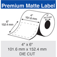 Epson Inkjet Label Roll 101.6mm x 152.4mm x 76mm TM-C7500/C6010/C6510 (2 Rolls of 700) Paper Matte C60MD003