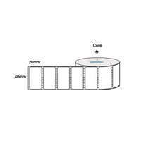 40mm x 20mm Direct Thermal Labels (10 Rolls of 2,000) Permanent Perforated