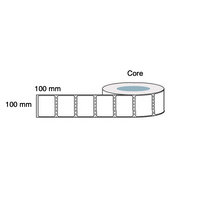 100mm x 100mm Direct Thermal Labels 12 Rolls of 500, 38/40mm Core, Perforated LAB100100TWS40P