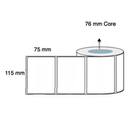 115mm x 75mm x 76mm Core Thermal Transfer Labels (4 Rolls of 2,500) LAB11575PWS76