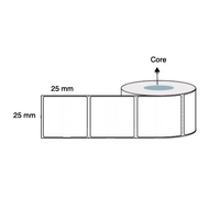 25mm x 25mm x 76mm Thermal Transfer Labels (5 Rolls of 2,500) LAB2525PWS76