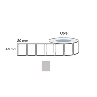 40mm x 20mm Thermal Transfer Asset Labels ( 5 Rolls of 2,000 LPR, Permanent) Silver Mylar Matte LAB4020MCS40