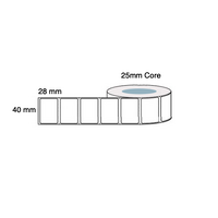 40mm x 28mm x 25mm Thermal Transfer Labels Poly  (Box of 5)  LAB4028PPWS25