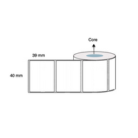 40mm x 39mm x 76mm Core Direct Thermal Labels (5 Rolls of 3,500) Permanent LAB4039TWS76