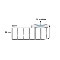 70mm x 25mm x 76mm Thermal Transfer Labels (4 Rolls of 5,000) Permanent LAB7025PWS76P