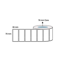 70mm x 35mm x 76mm Thermal Transfer Labels (4 Rolls of 2,500) Perforated LAB7035PWS76P