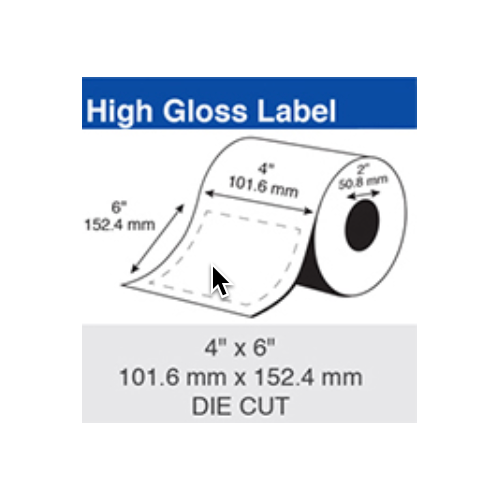 Epson Inkjet Label Roll 101.6mm x 152.4mm x 50mm TM-C3500/C4010 (6 Rolls of 200) Paper Gloss C35GD003