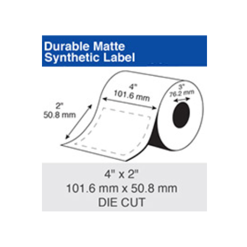 Epson Inkjet Label Roll 101.6mm X 50.8mm x 76mm TM-C7500/C6010/C6510 CW-C8010 (2 Rolls of 1,250) Synthetic C60CD001