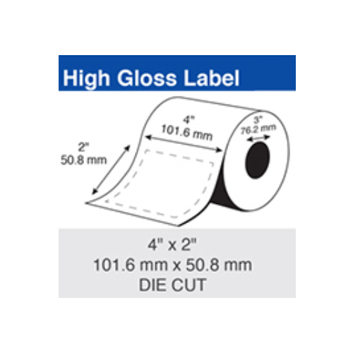 Epson Inkjet Label Roll 101.6mm X 50.8mm x 76mm TM-C7500/C6010/C6510 CW-C8010 (2 Rolls of 1,250) Paper Gloss C60GD001