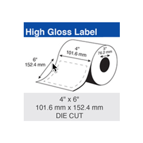 Epson Inkjet Label Roll 101.6mm X 152.4mm x 76mm TM-C7500/C6000/CW-C8010 Paper Gloss C60GD003