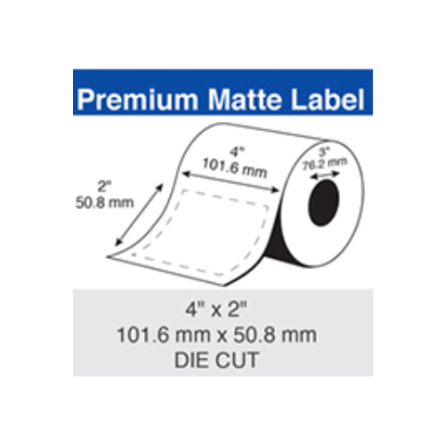   Epson Inkjet Label Roll 101.6mm X 50.8mm x 76mm TM-C7500/C6010/C6510 CW-C8010 (2 Rolls of 1,250) Paper Matte C60MD001