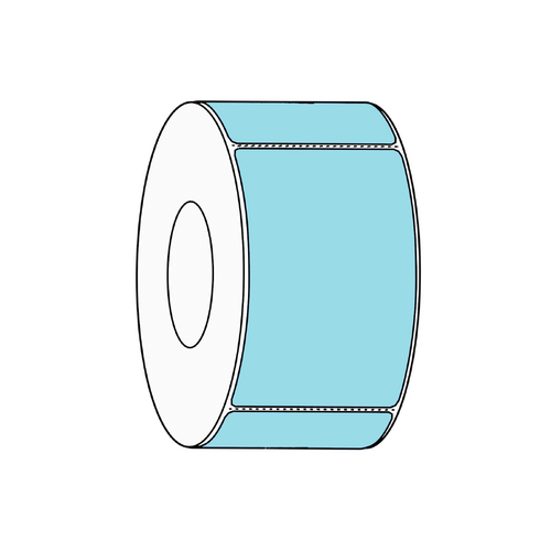 Direct Thermal Label Roll 100mm x 150mm Blue, Perforated, 25mm core LA100150TP1AC25MMPG