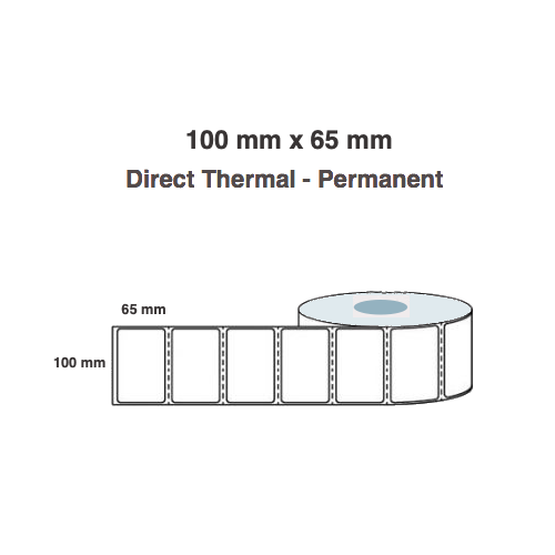 Direct Thermal Labels 100mm x 65mm  (10 Rolls of 800) Freezer Grade 100x65