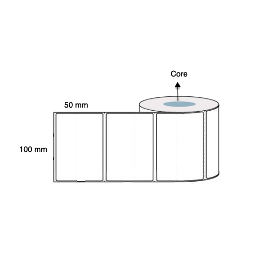 100mm x 50mm Thermal Transfer Labels Poly Weatherproof (3 Rolls of 1,000) LAB10050PPWS40