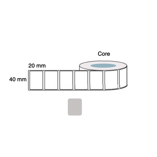 40mm x 20mm Thermal Transfer Asset Labels ( 5 Rolls of 2,000 LPR, Permanent) Silver Mylar Matte LAB4020MCS40