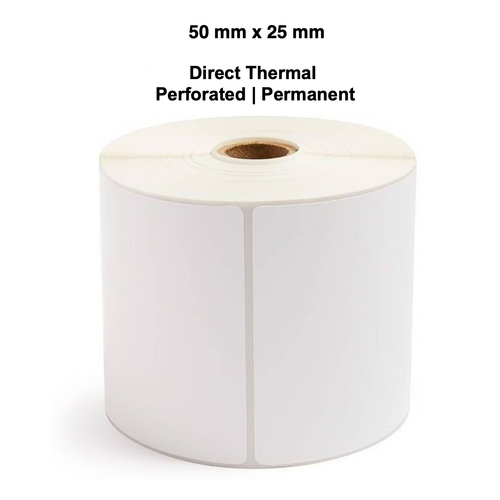 50mm x 25mm x 25mm Direct Thermal Labels LAB5025TWS25P (5 Rolls of 2,000)