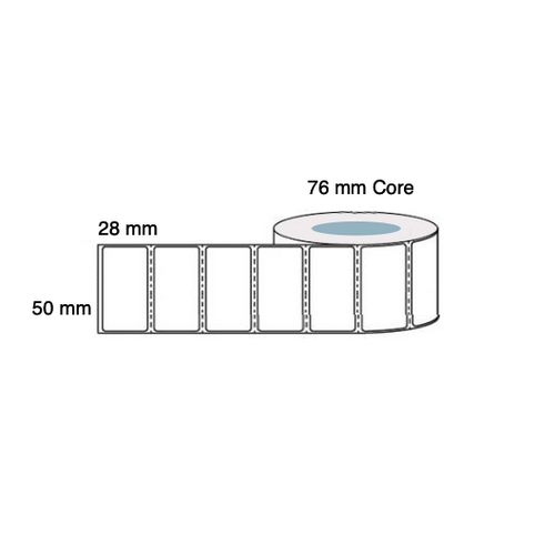 50mm x 28mm x 76mm Thermal Transfer Labels (2 Rolls x 5,000) LAB5028PWS76