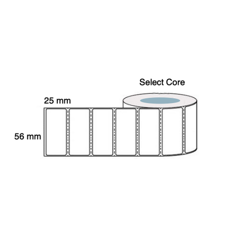 56mm x 25mm x 25mm Thermal Transfer Labels (Box of 12)  LAB5625PWS25P