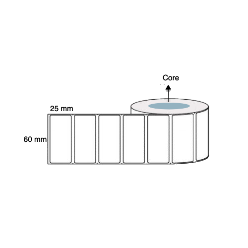 60mm x 25mm Thermal Transfer Labels (5 Rolls of 2,000) Permanent LAB6025PWS40