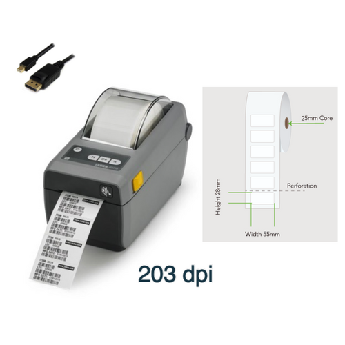 Lightspeed Retail Label Printer Bundle (ZD411 USB Printer + 55x28 labels)